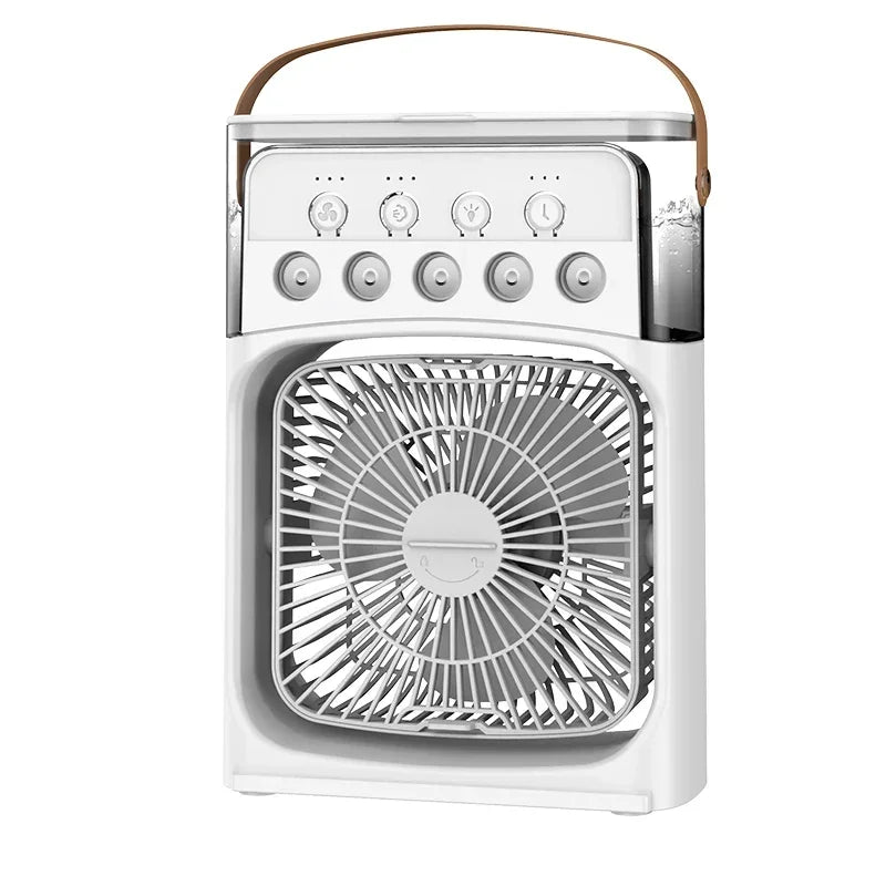 Portable 3 in 1 Mini AC Air Cooler Fan Humidifier with LED Light for Home Office Bedroom Camping Cooling